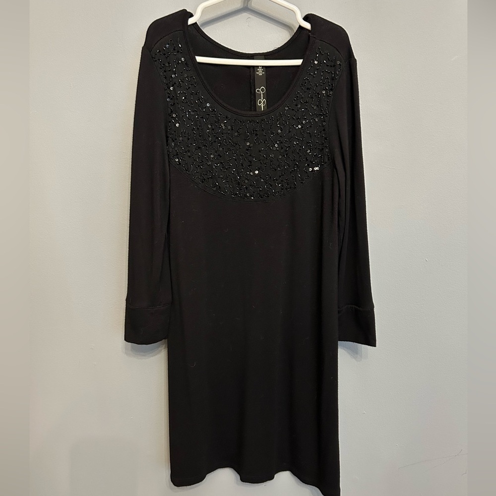 Jessica Simpson Girl’s Black Dress With Sequin and Bead Embellishments, size M
